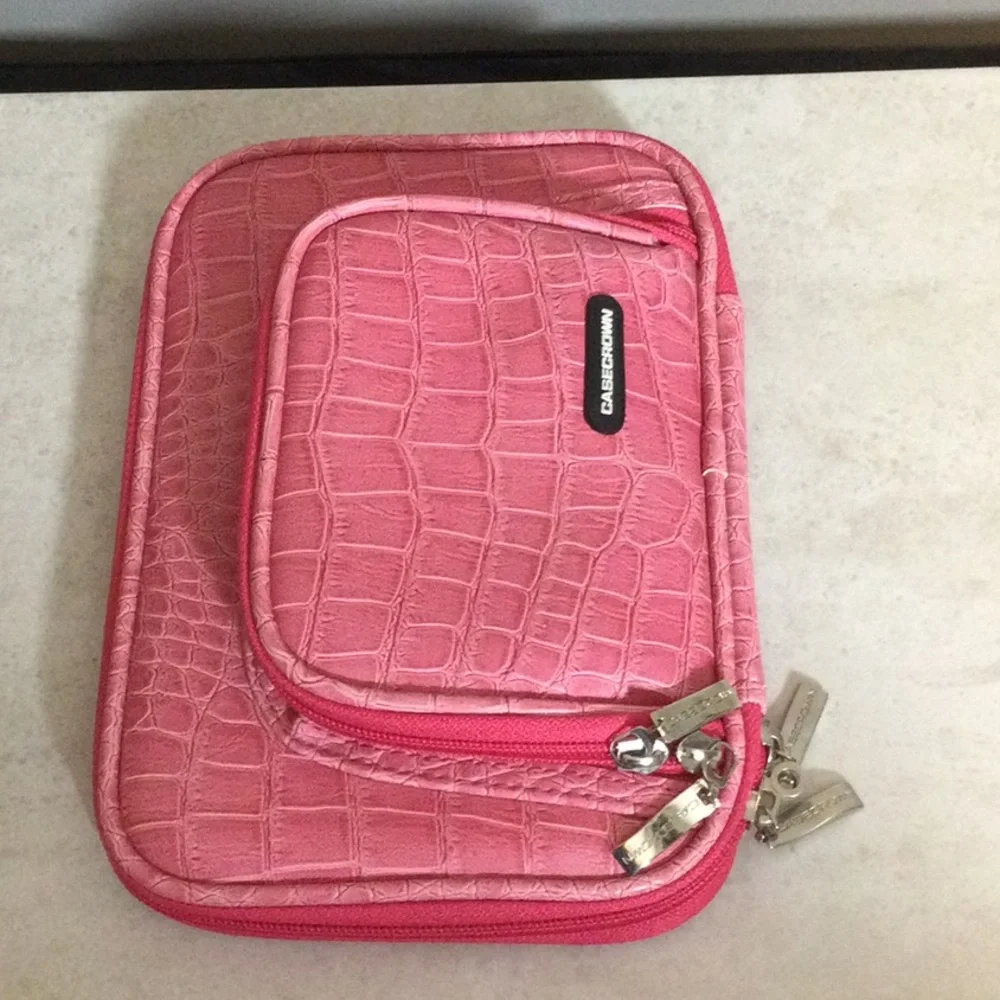Case-Crown Pink Croc-Embossed Tablet Case